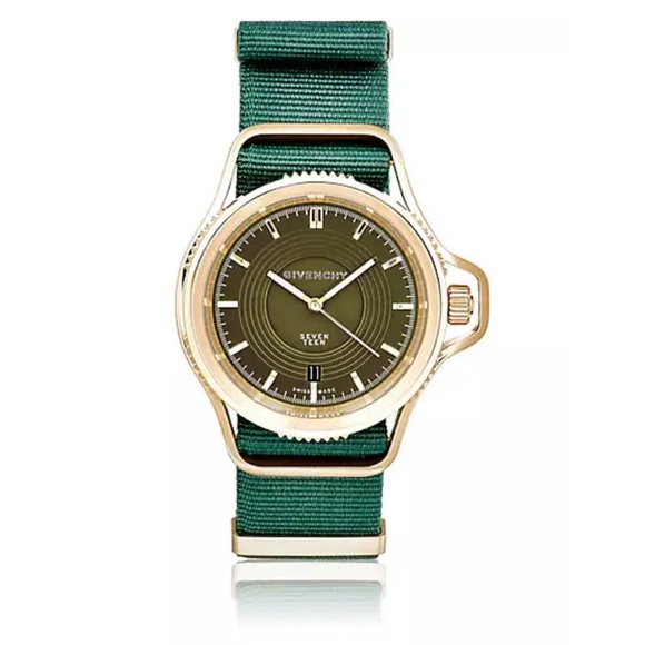 Givenchy Other - Givenchy's Seventeen Vegan Mens Gold Green Watch